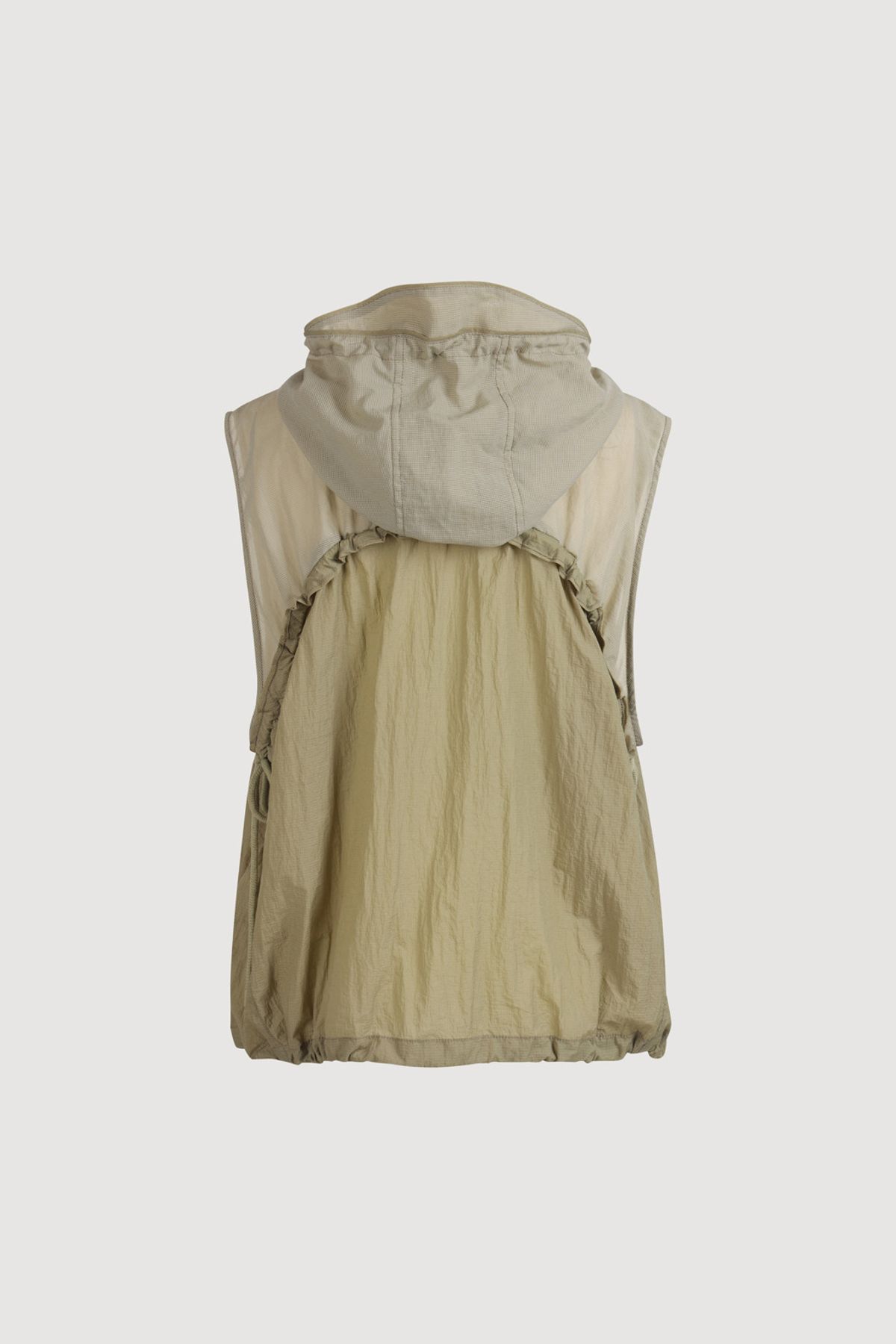 럭키슈에뜨(LUCKY CHOUETTE) String Detail Hoodie Vest (olive) LFVAM25600OLV