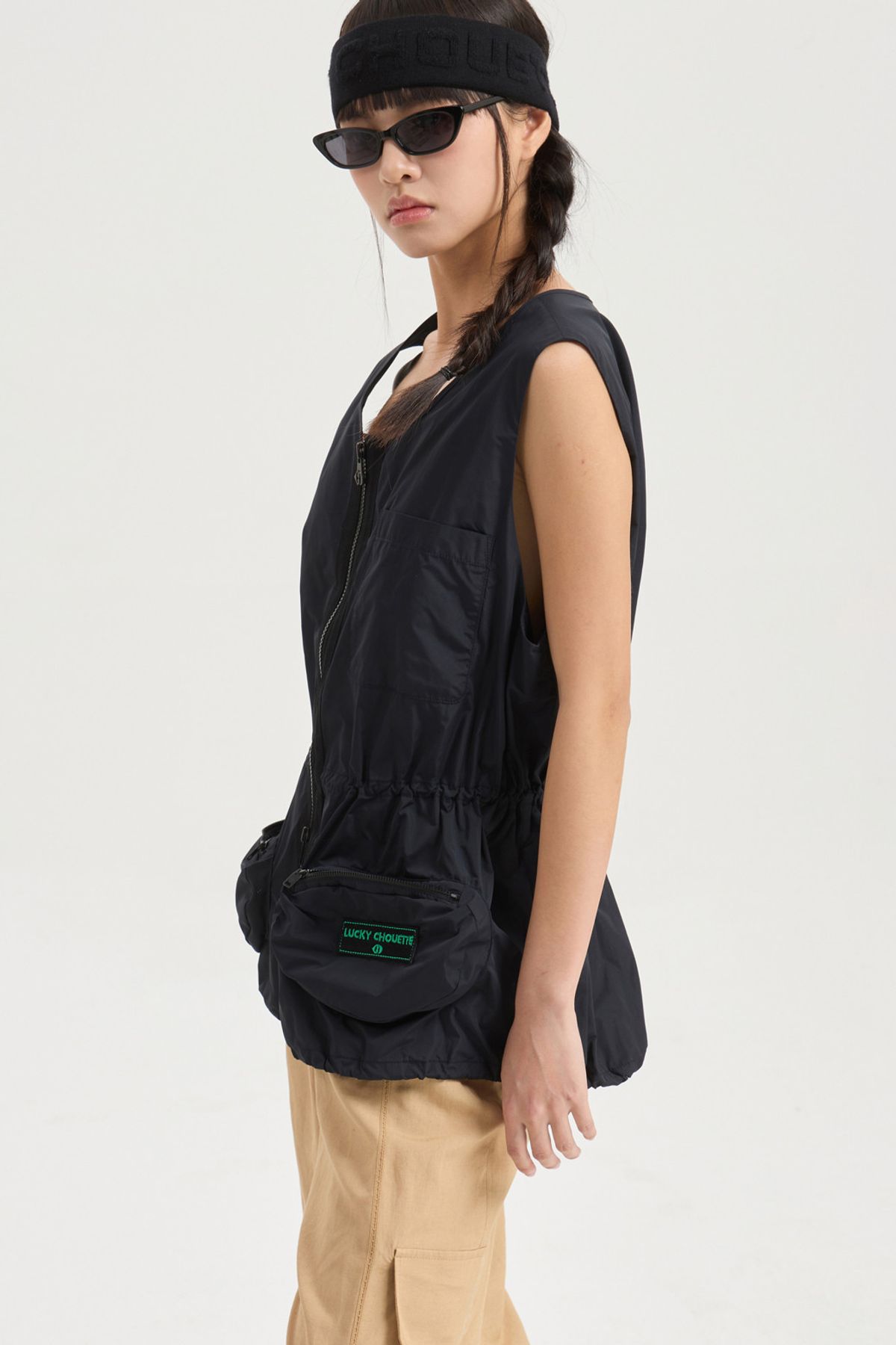럭키슈에뜨(LUCKY CHOUETTE) Volume Pocket Zip Up Vest (dark navy) LFVAM25500NYD