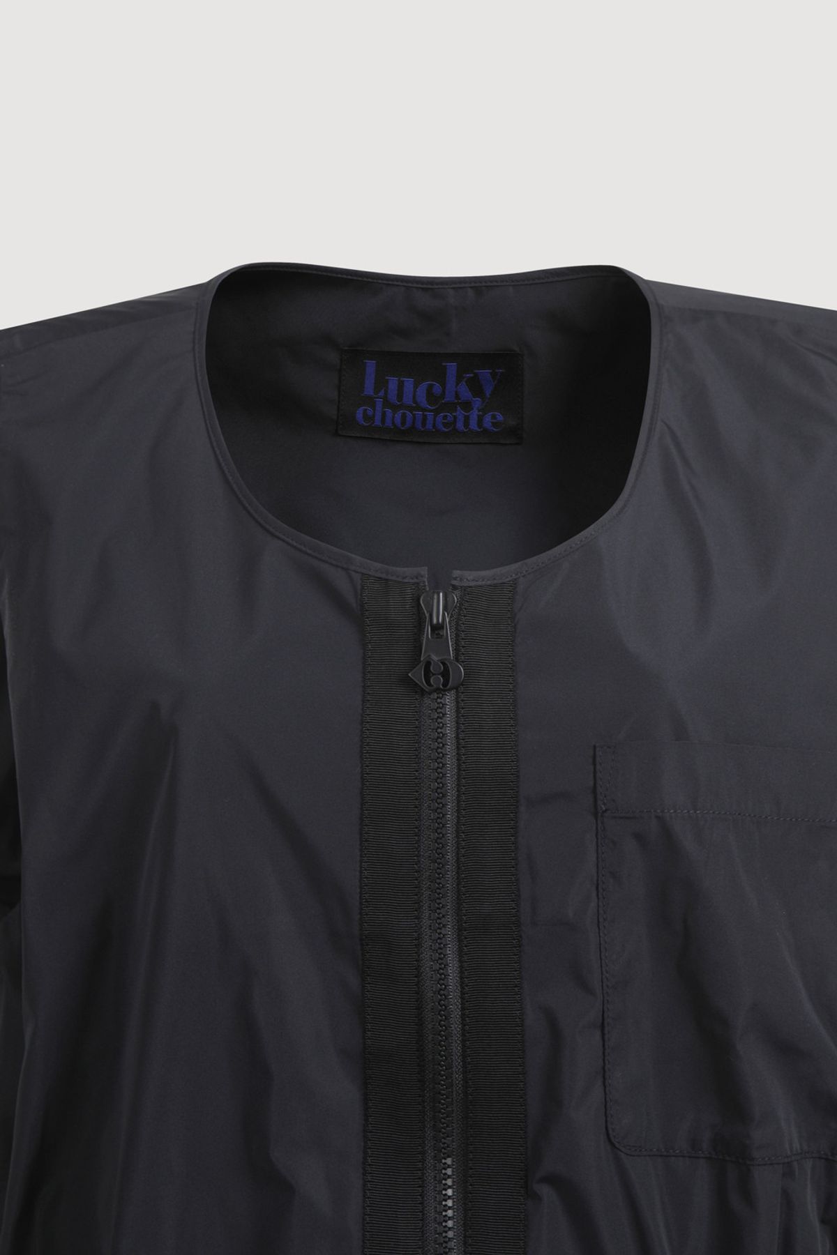 럭키슈에뜨(LUCKY CHOUETTE) Volume Pocket Zip Up Vest (dark navy) LFVAM25500NYD