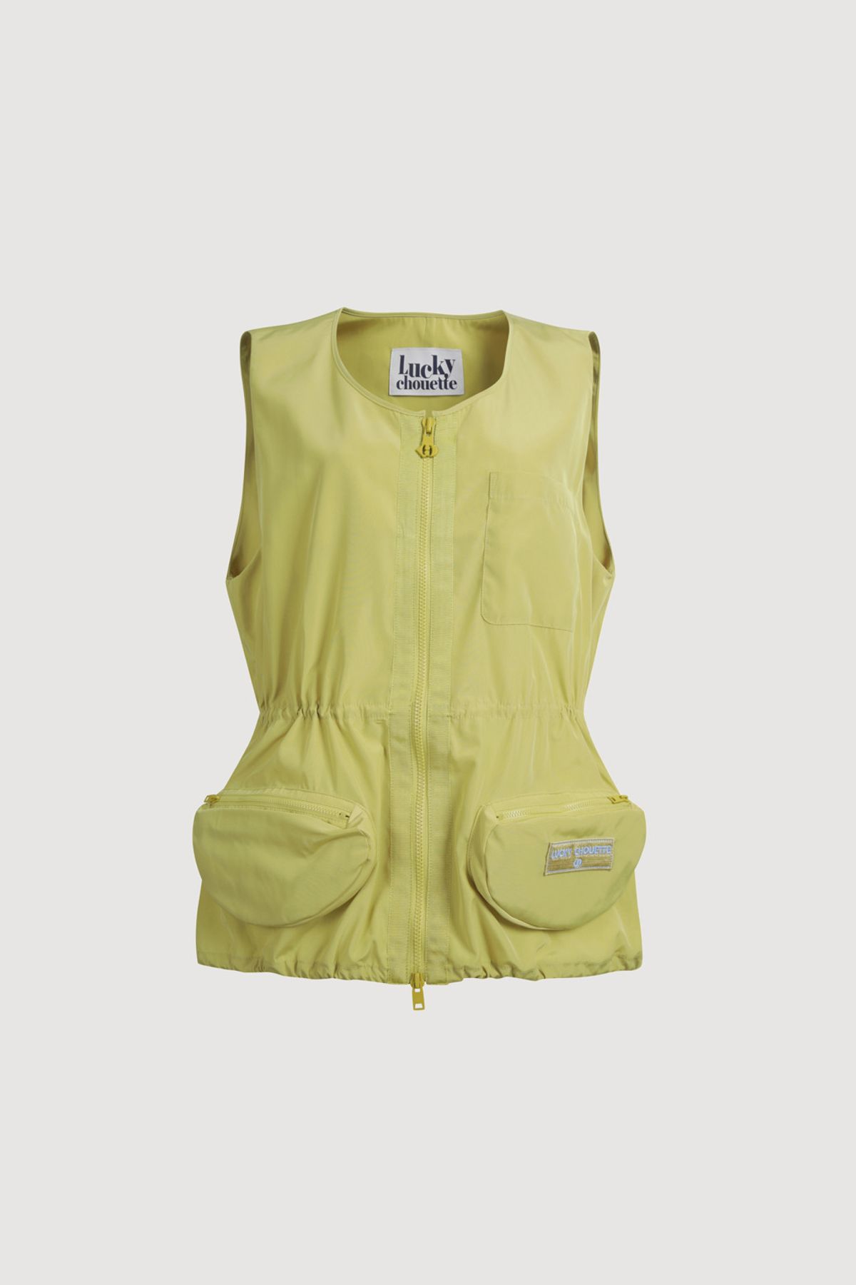 럭키슈에뜨(LUCKY CHOUETTE) Volume Pocket Zip Up Vest (olive) LFVAM25500OLV