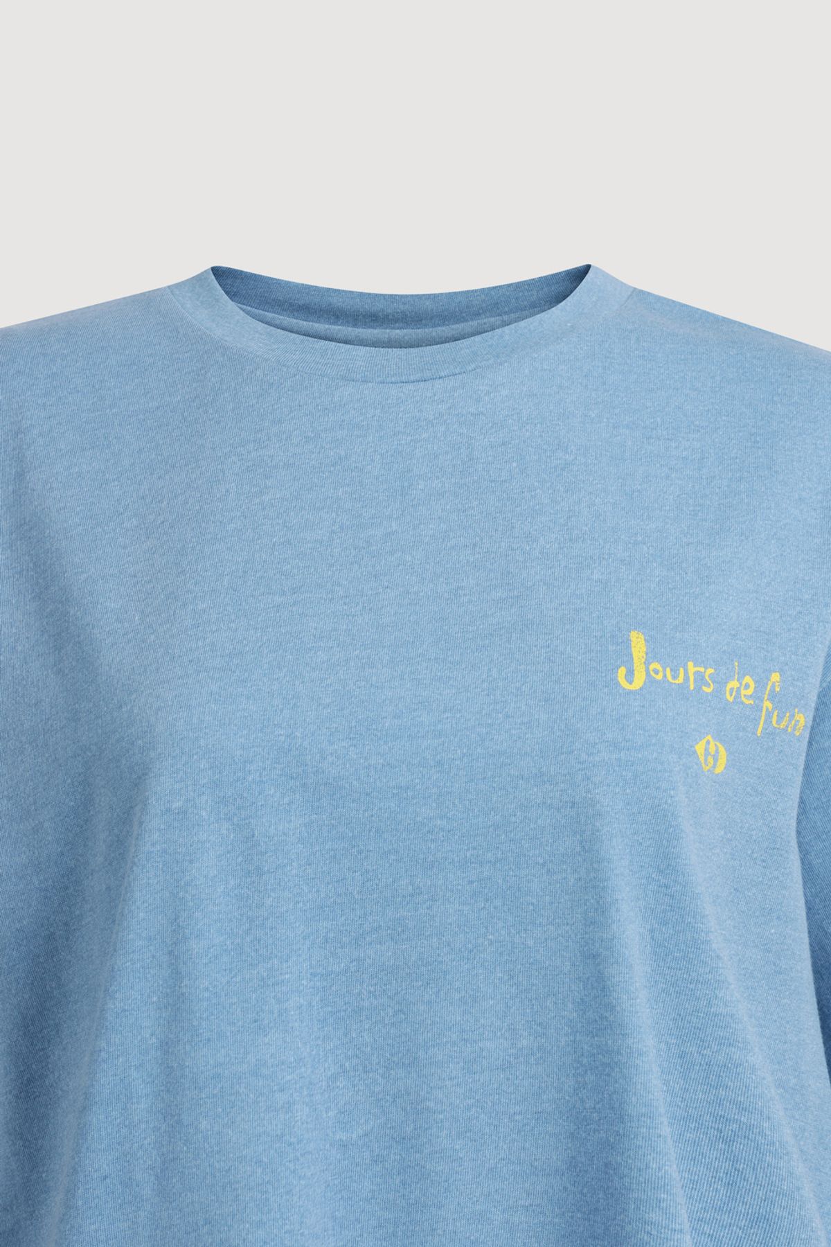 럭키슈에뜨(LUCKY CHOUETTE) Lettering Point Loose Fit Half Sleeve T-shirt (blue) LFTAM25405BUX