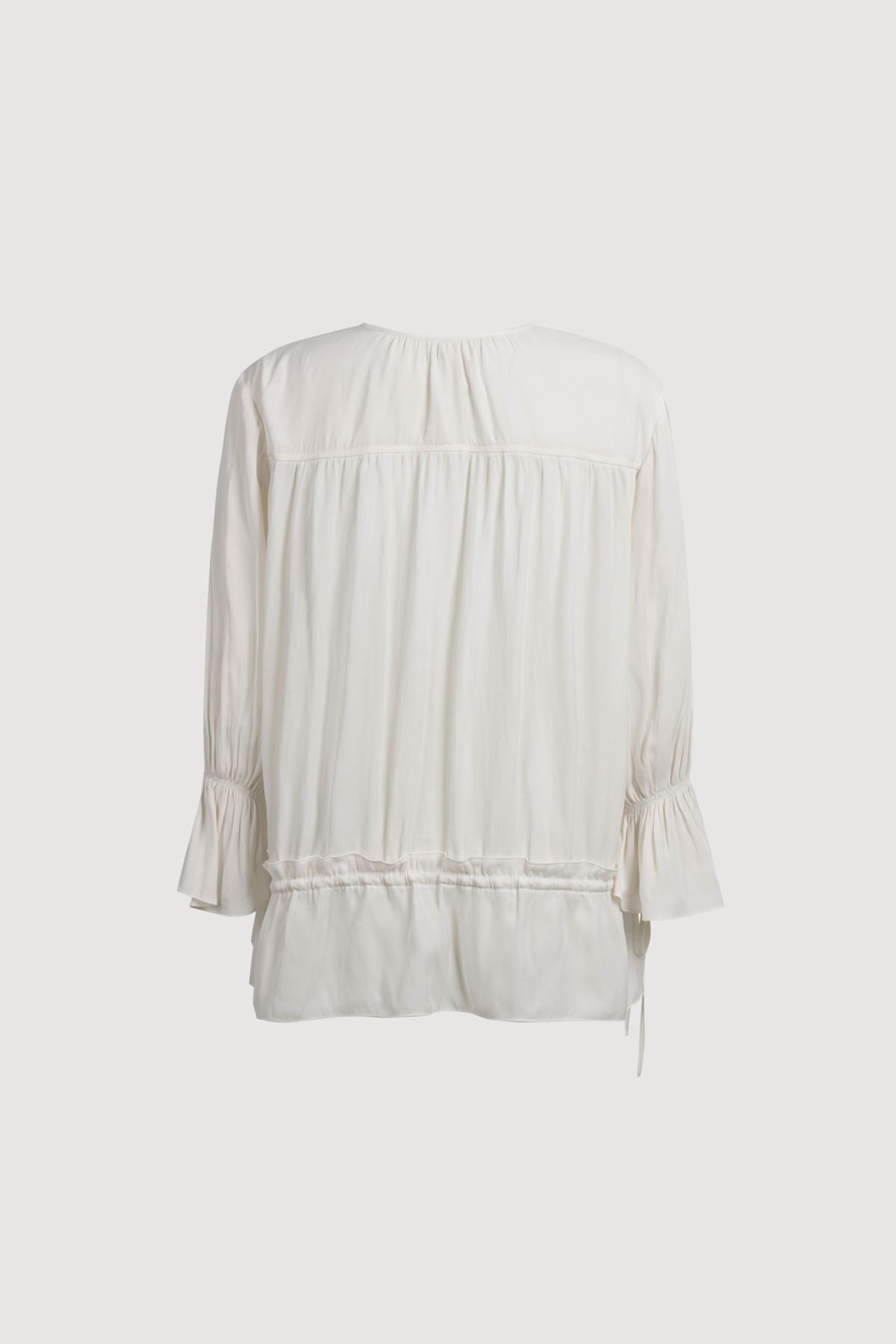 럭키슈에뜨(LUCKY CHOUETTE) [Atelier] Shirring Point Long Sleeve Blouse (ivory) LFSAM25855IVX