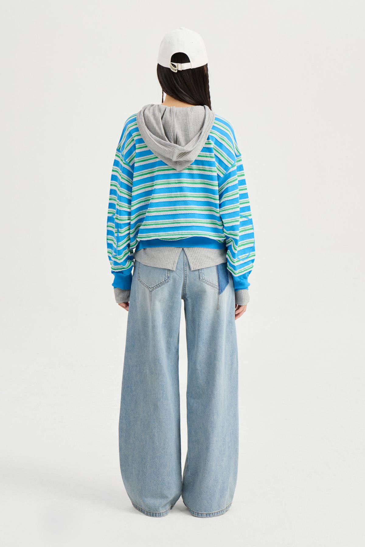 럭키슈에뜨(LUCKY CHOUETTE) Color Stripe Knit Pullover (blue) LFWAM25440BUX