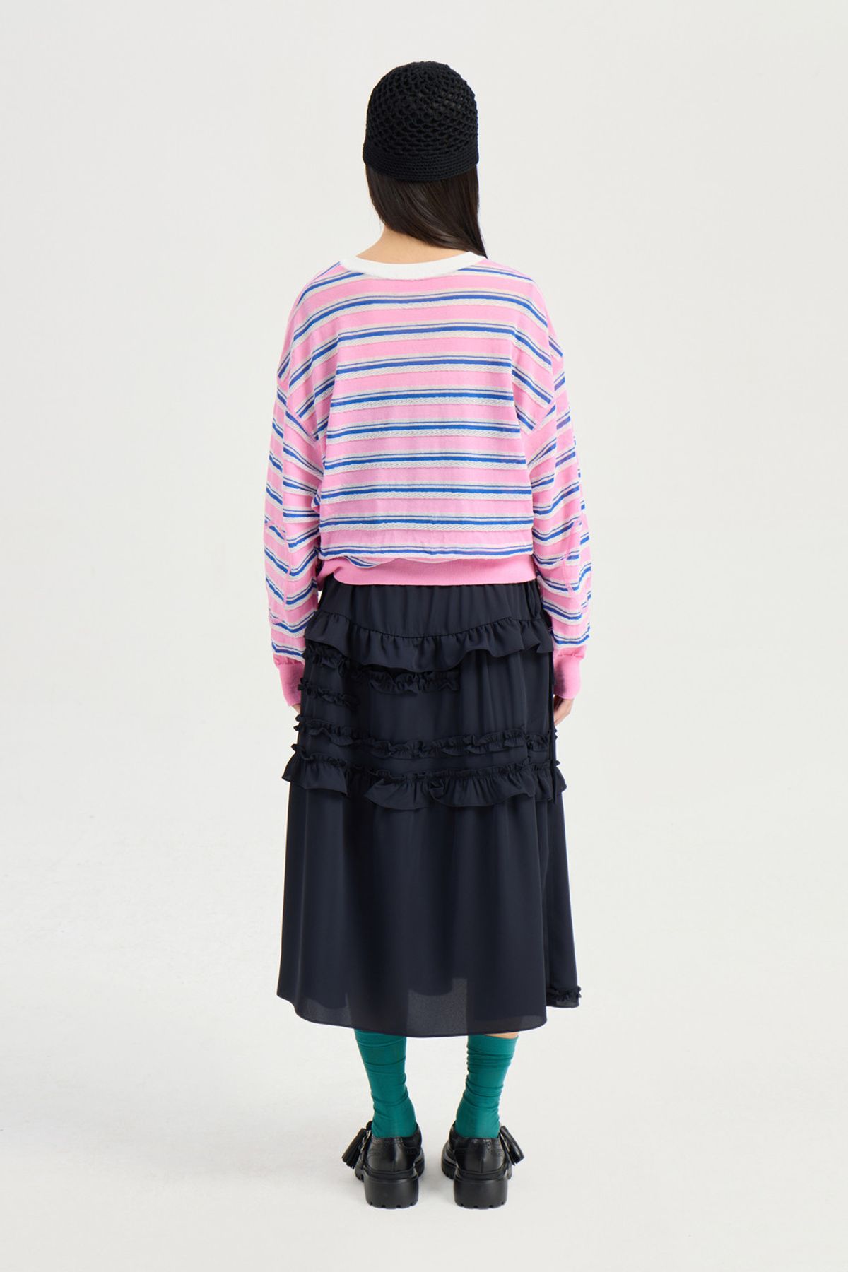럭키슈에뜨(LUCKY CHOUETTE) Color Stripe Knit Pullover (pink) LFWAM25440PIX