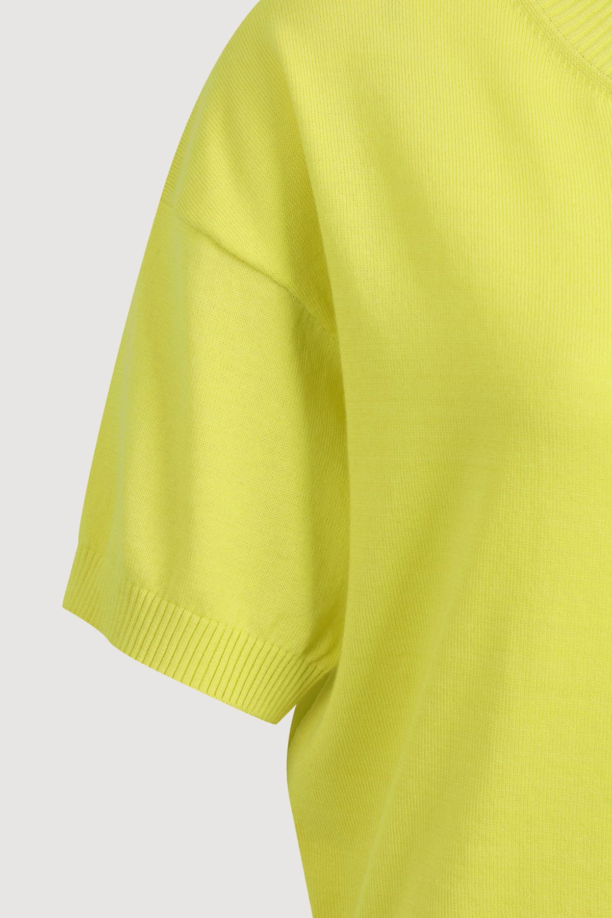 럭키슈에뜨(LUCKY CHOUETTE) Essential Half Sleeve Knit Cardigan (yellow) LFWCM25410YEX