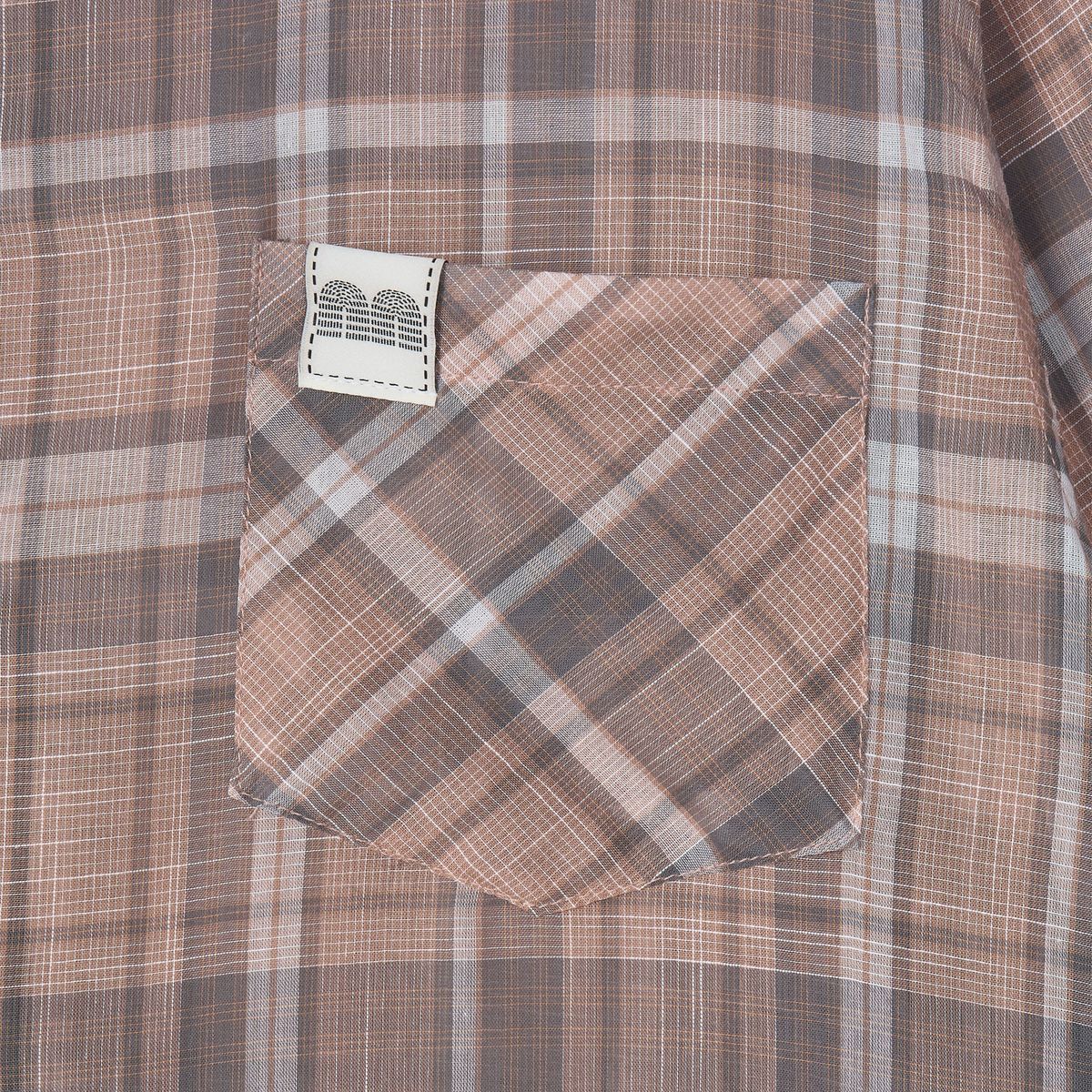 낫뉴(NOT NEW) nn Label Check Shirts Brown