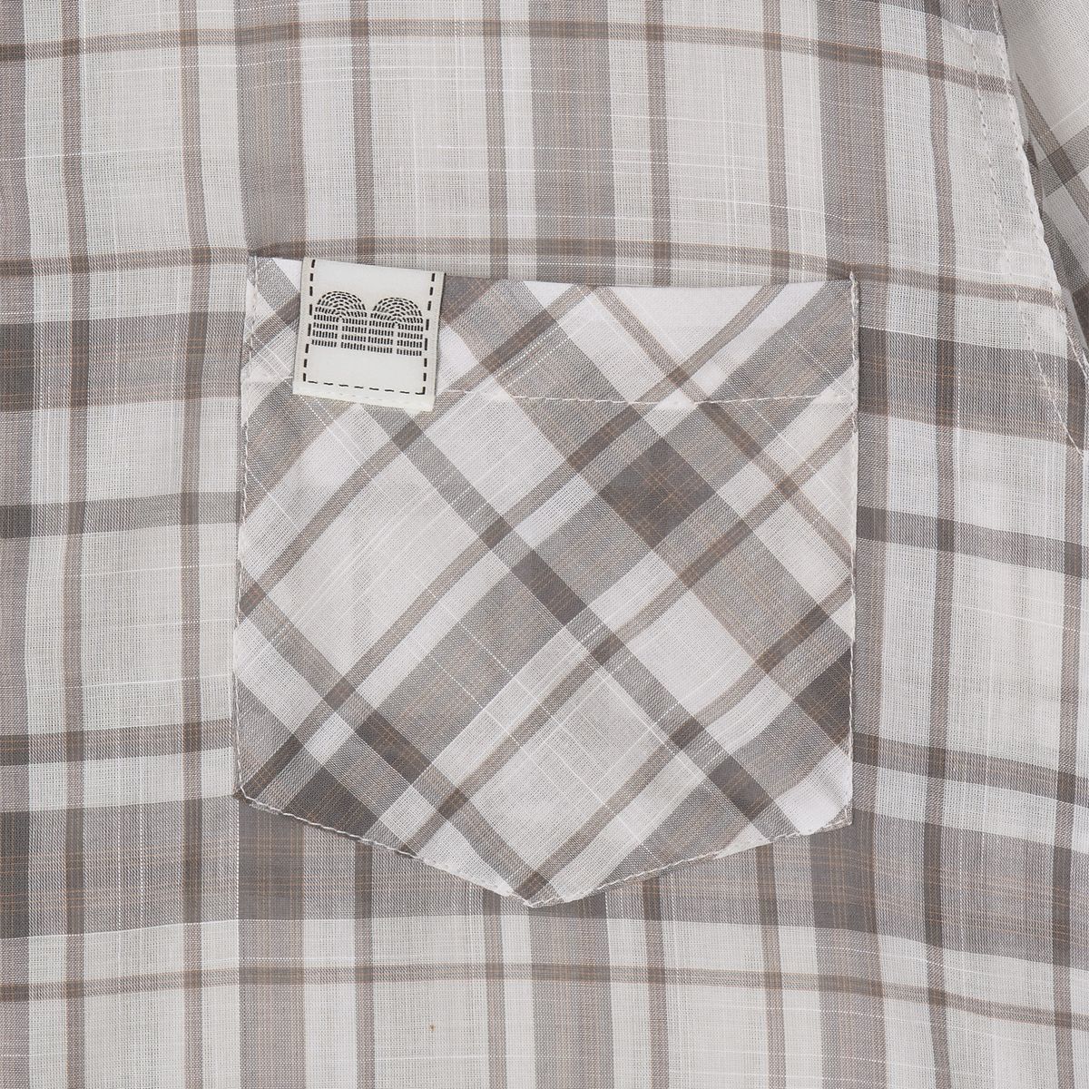 낫뉴(NOT NEW) nn Label Check Shirts Grey