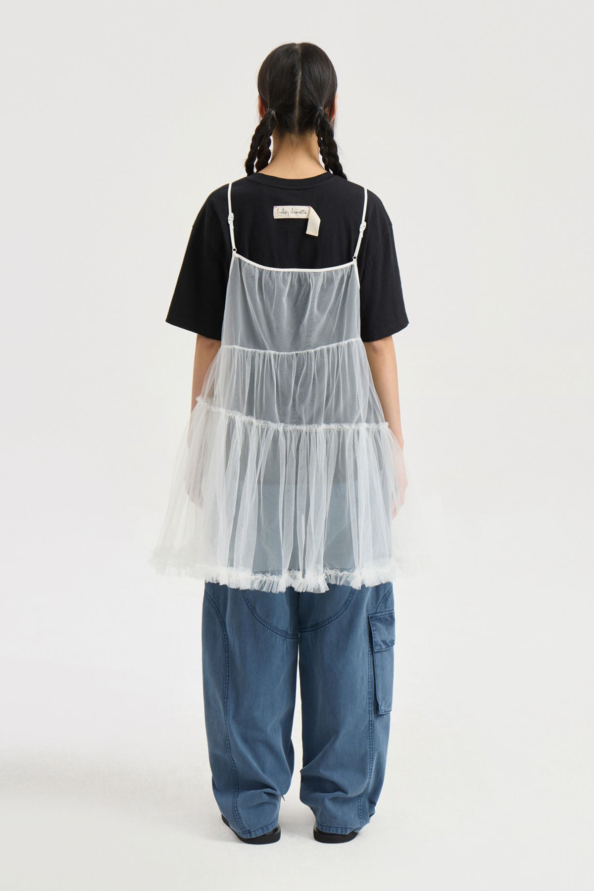 럭키슈에뜨(LUCKY CHOUETTE) Pocket Point Dying Denim Pants (blue) LFPDM25430BUX
