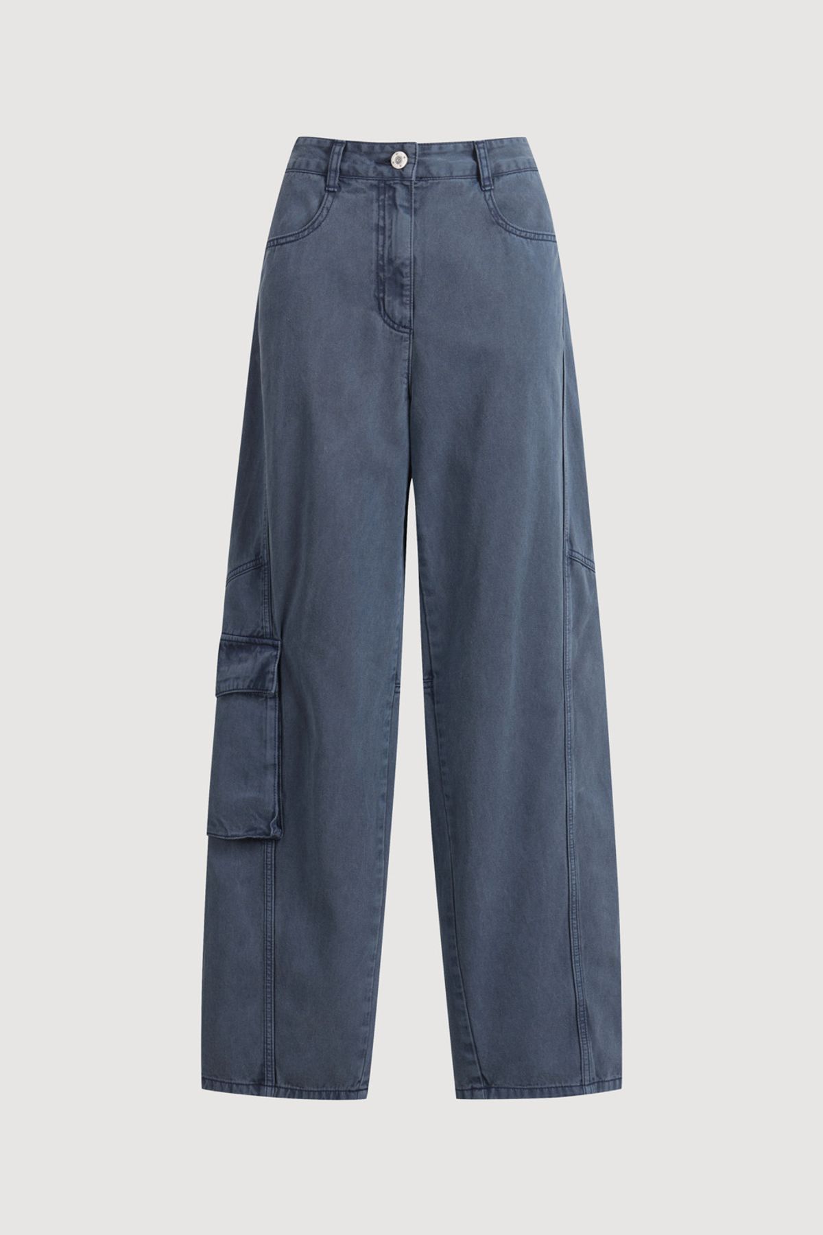 럭키슈에뜨(LUCKY CHOUETTE) Pocket Point Dying Denim Pants (blue) LFPDM25430BUX