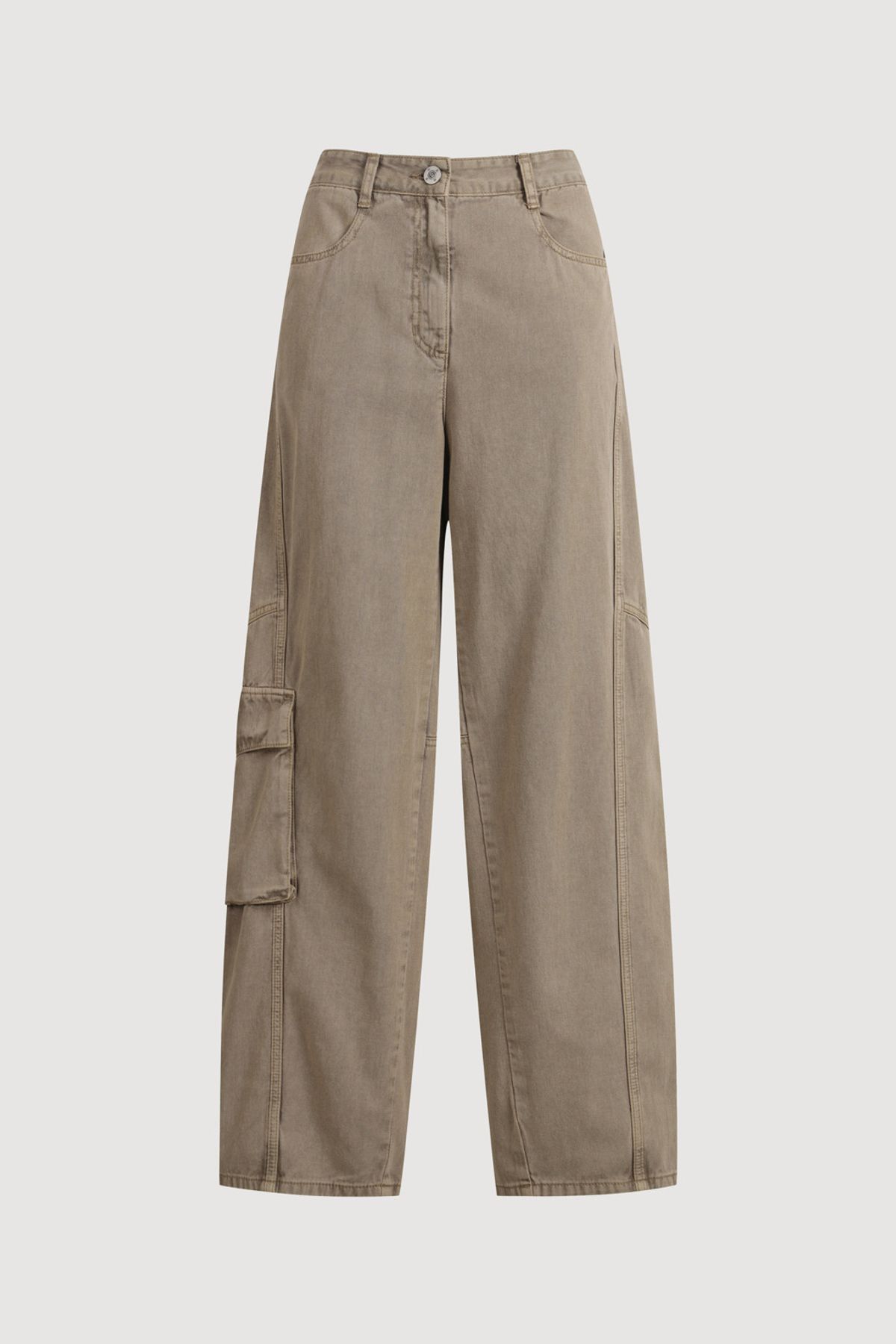 럭키슈에뜨(LUCKY CHOUETTE) Pocket Point Dying Denim Pants (beige) LFPDM25430BEX