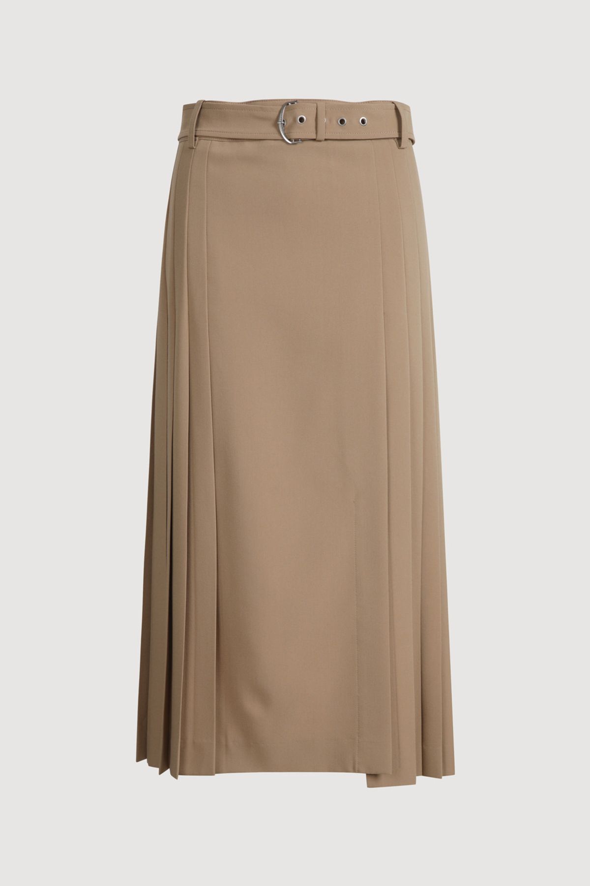 럭키슈에뜨(LUCKY CHOUETTE) Belt Point Long Pleated Skirt (beige) LFKAM25440BEX