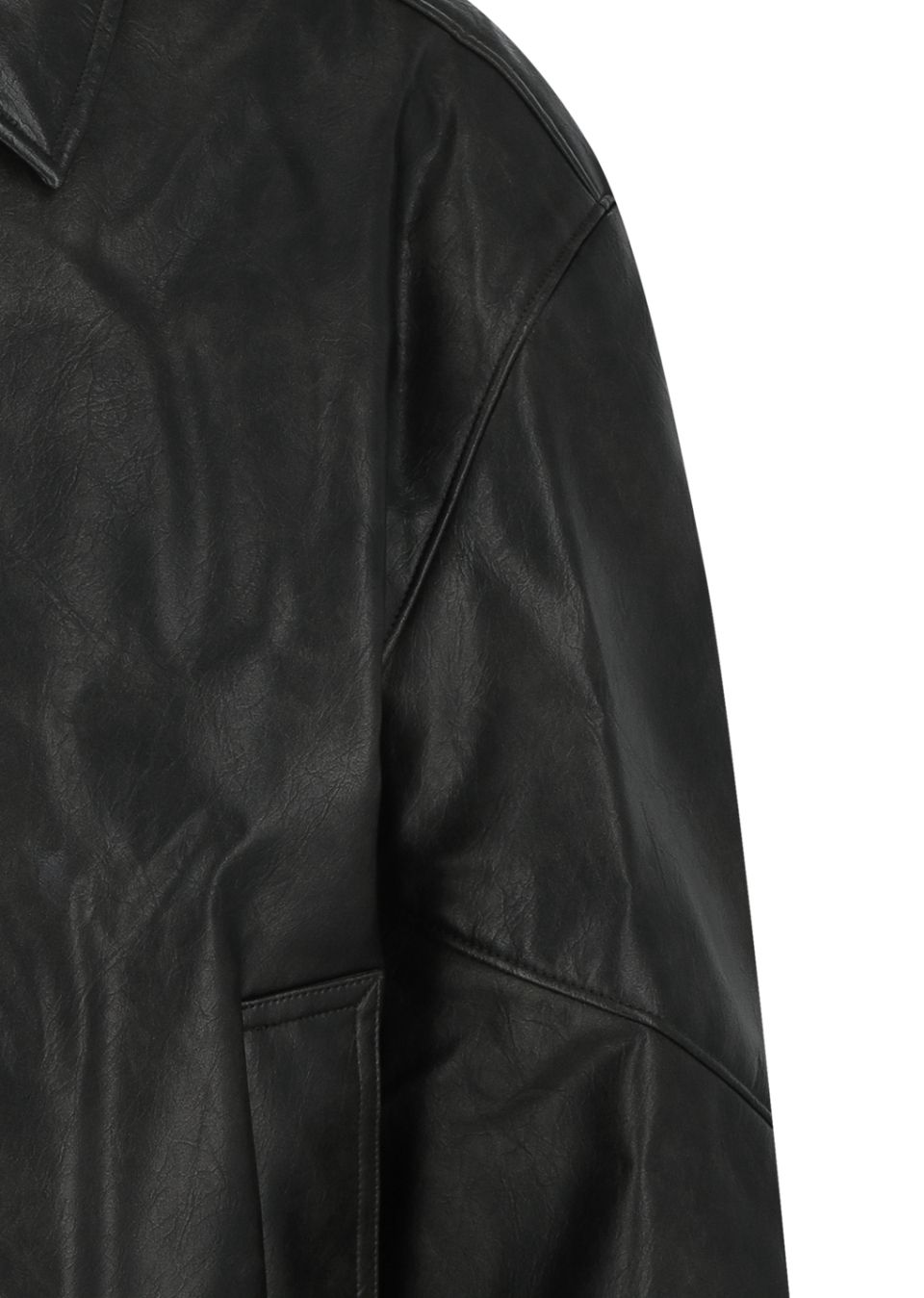 MUSINSA | AMOMENTO SYNTHETIC LEATHER BLOUSON