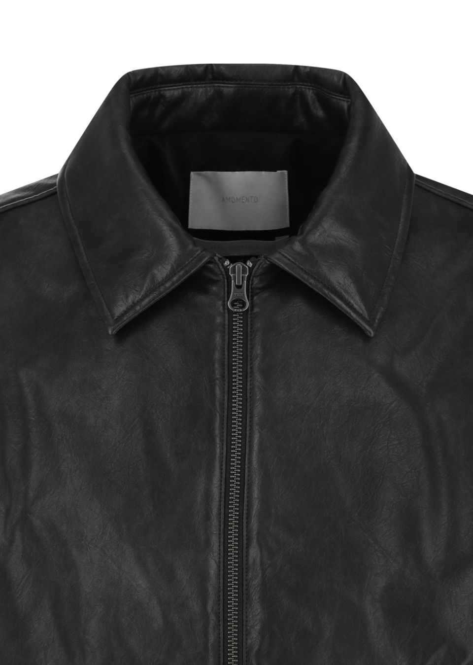 MUSINSA | AMOMENTO SYNTHETIC LEATHER BLOUSON