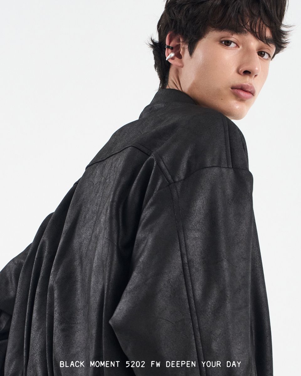 MUSINSA公式 | BLACK MOMENT Vegan Suede Overfit Minimal Incision