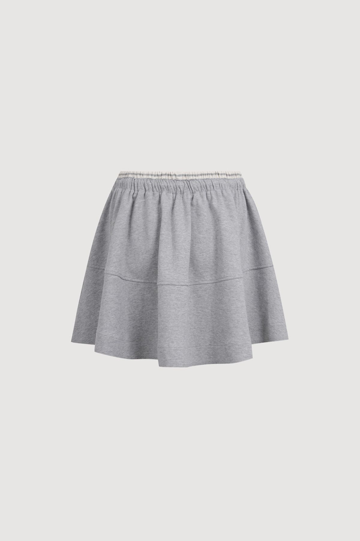 럭키슈에뜨(LUCKY CHOUETTE) Jersey Banding Mini  Skirt (melange grey) LFKAM25230GYX