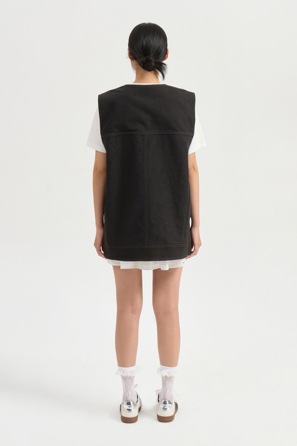 럭키슈에뜨(LUCKY CHOUETTE) Pin Tuck Point Mini Skirt (white) LFKAM25520WHX
