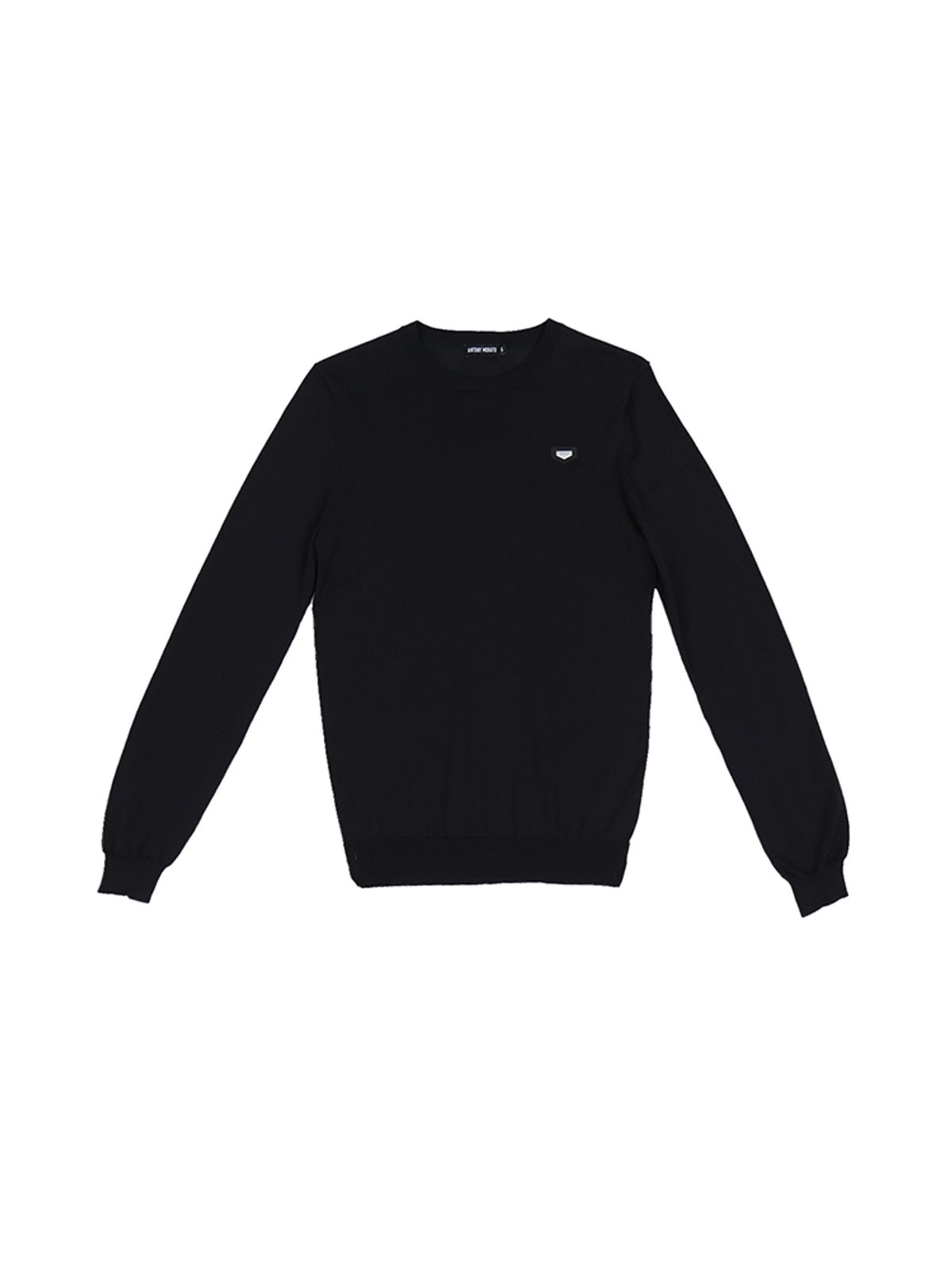 이카룩(IKALOOK) 블랙 로고 포인트 비스코스 니트 TEE179