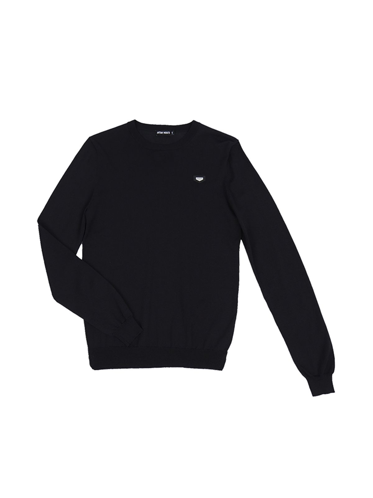 이카룩(IKALOOK) 블랙 로고 포인트 비스코스 니트 TEE179
