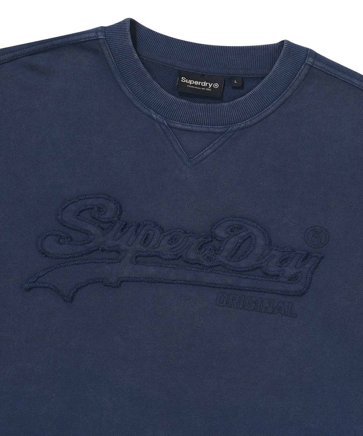 슈퍼드라이(SUPERDRY) 빈티지 아플리케 스웻셔츠 네이비