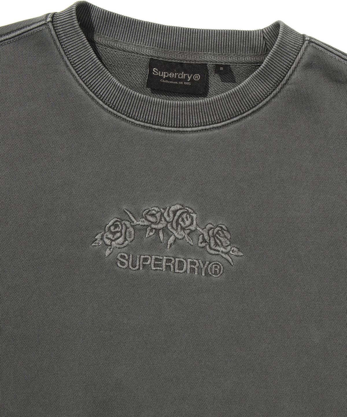 슈퍼드라이(SUPERDRY) W 플라워 로고 자수 스웻셔츠 다크핑크
