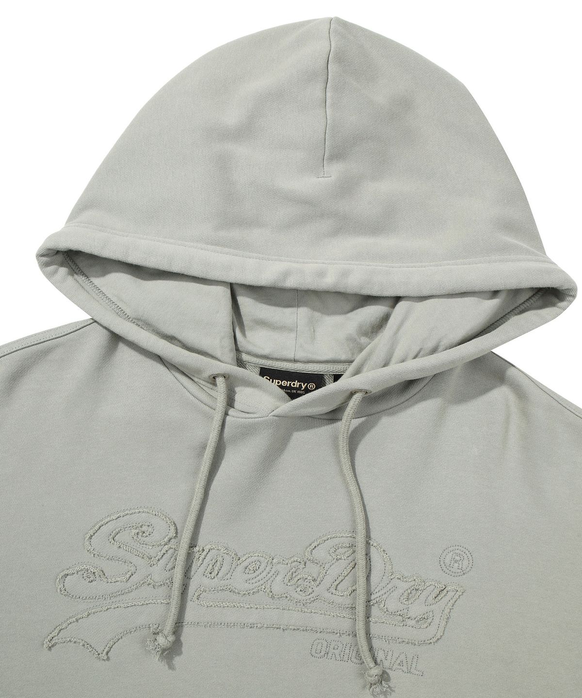 슈퍼드라이(SUPERDRY) 빈티지 아플리케 후드 그레이
