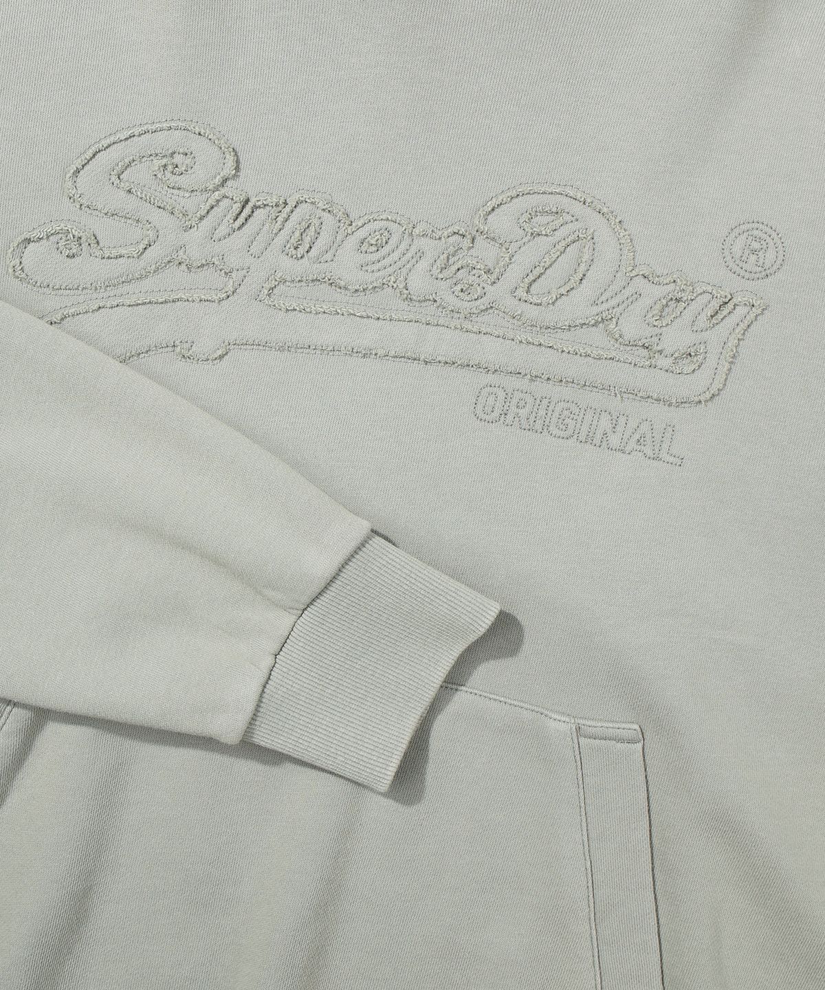 슈퍼드라이(SUPERDRY) 빈티지 아플리케 후드 그레이