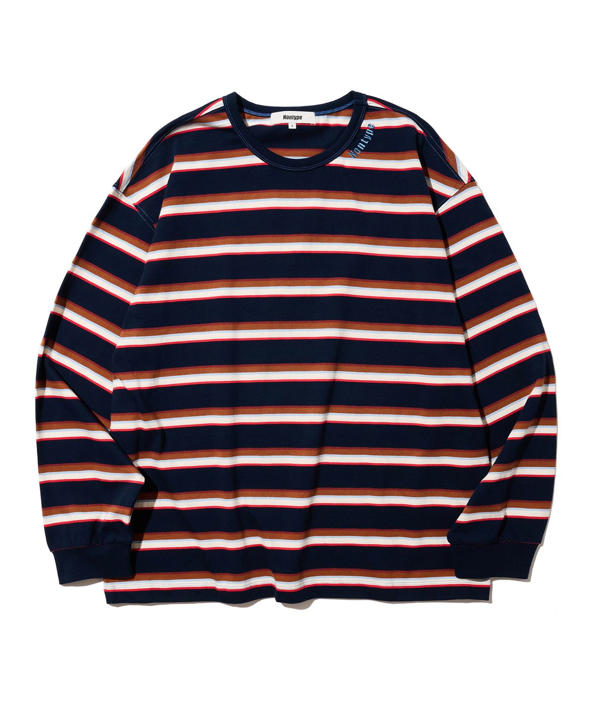 논타입(NONTYPE) BOLD MULTI STRIPE LONG SLEEVE (NAVY)