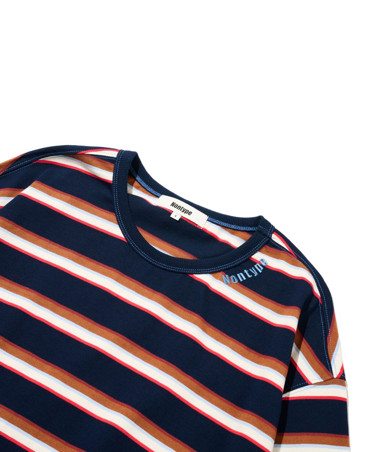 논타입(NONTYPE) BOLD MULTI STRIPE LONG SLEEVE (NAVY)