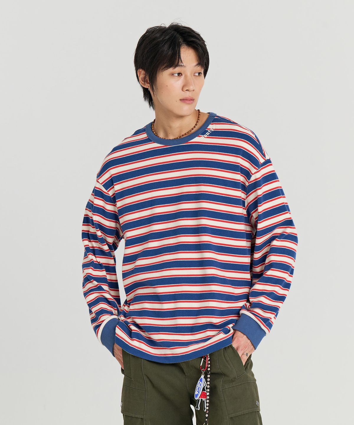 논타입(NONTYPE) BOLD MULTI STRIPE LONG SLEEVE (BLUE)