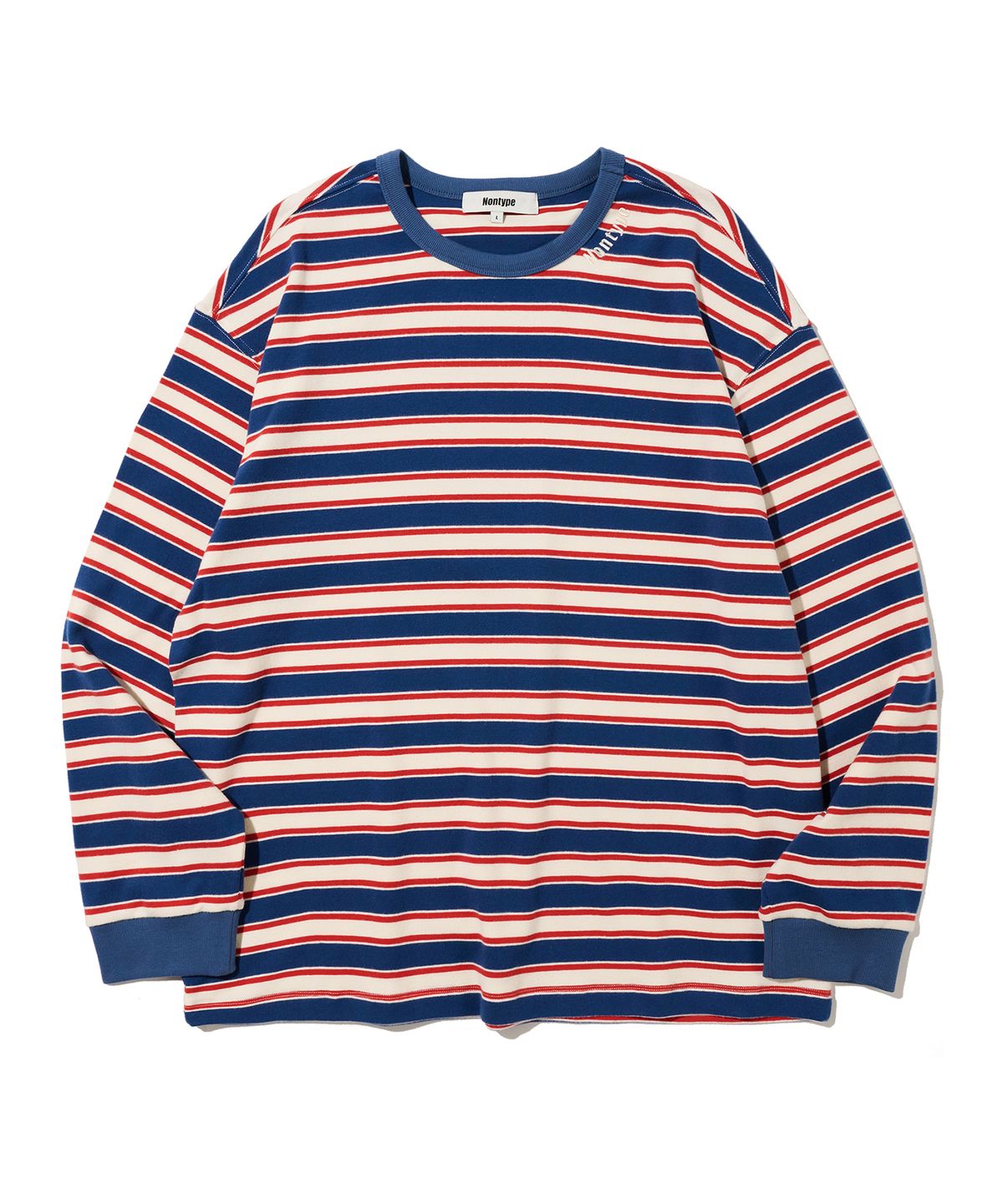 논타입(NONTYPE) BOLD MULTI STRIPE LONG SLEEVE (BLUE)
