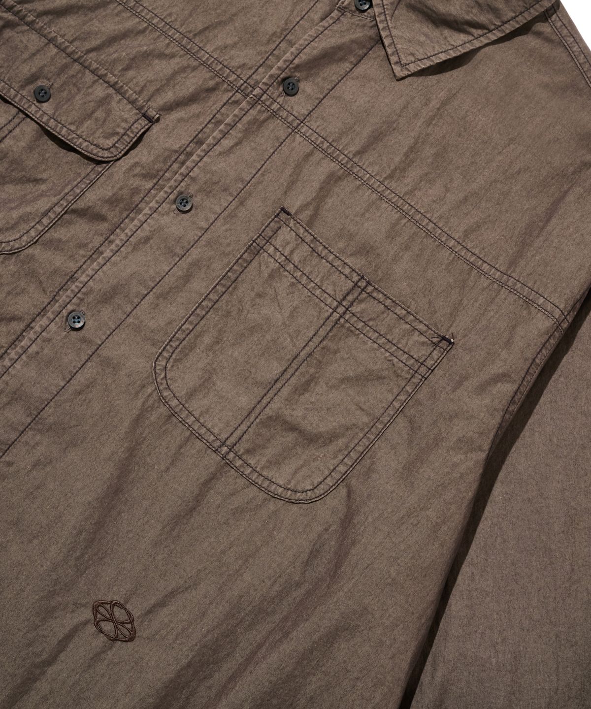 논타입(NONTYPE) CROSS SECTOR SHIRTS(WASHED CHARCOAL)