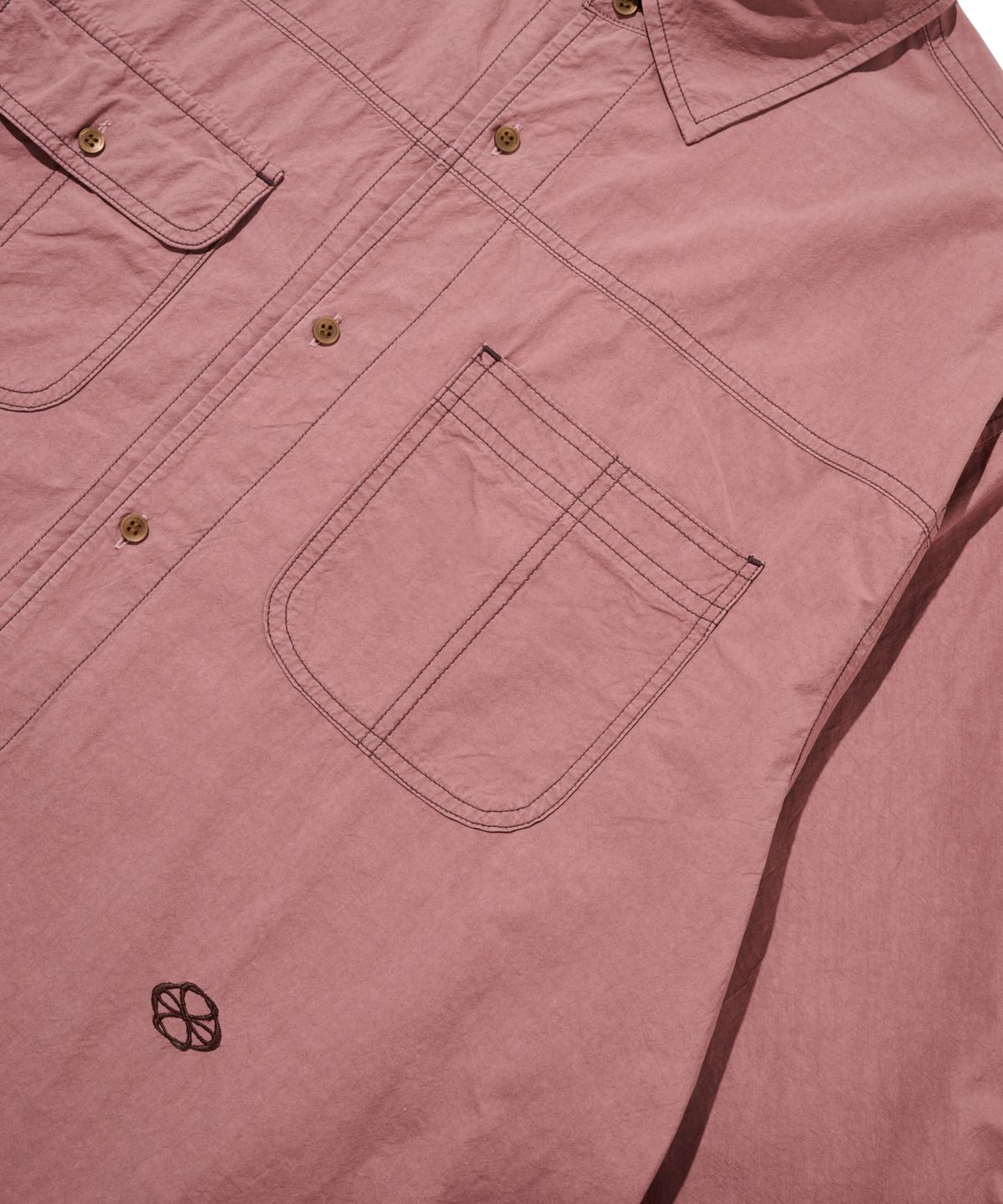 논타입(NONTYPE) CROSS SECTOR SHIRTS(WASHED PINK)