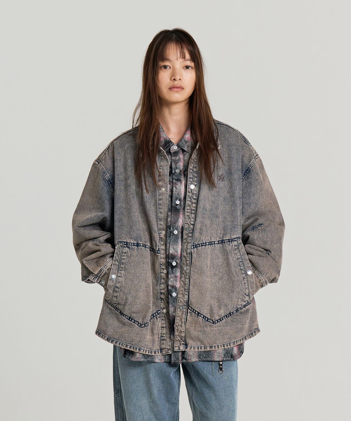 논타입(NONTYPE) VTG POLYGON DENIM SHIRTS( (VINTAGE BLUE)