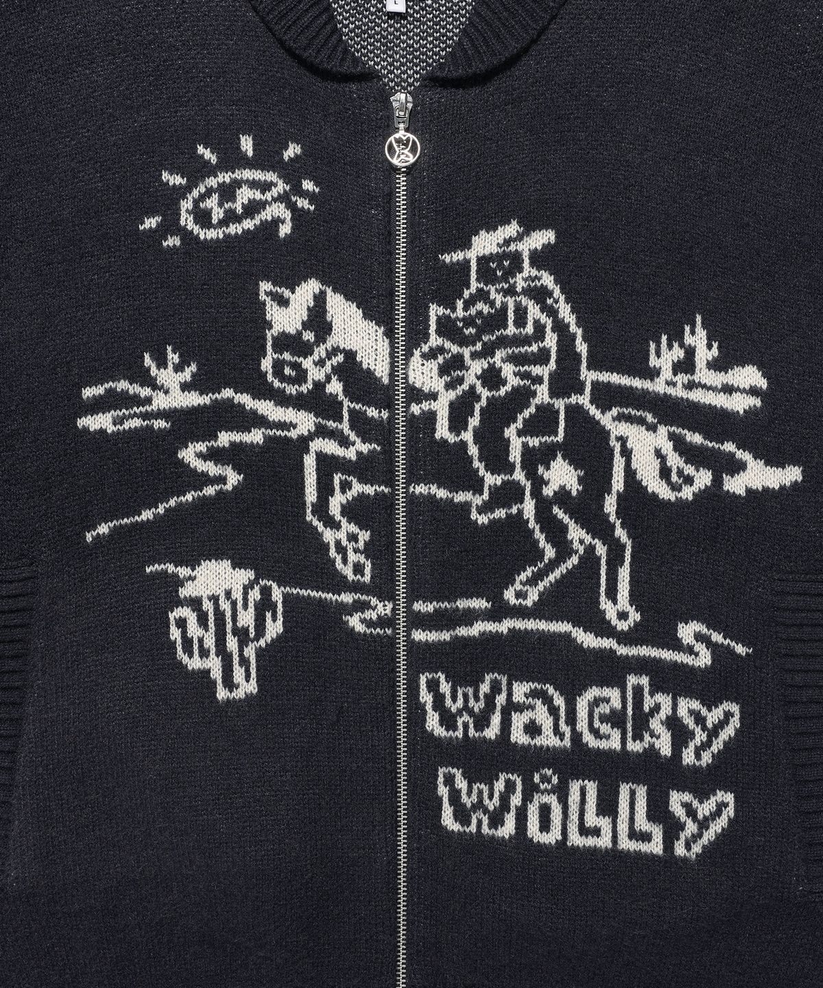 와키윌리(WACKY WILLY) 웨스턴 그래픽 가디건 네이비