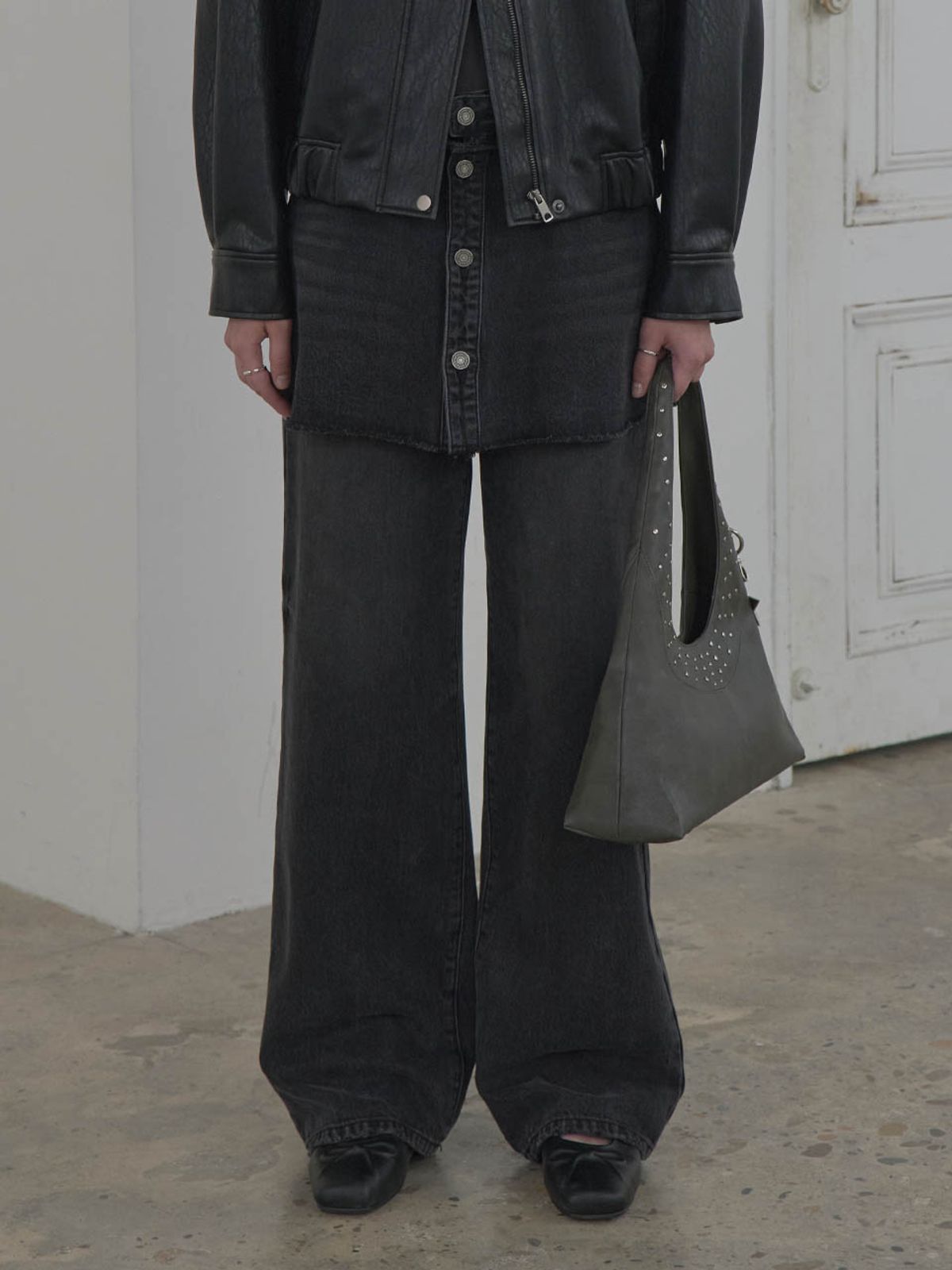 레이브(RAIVE) Raw Hem Washed Skirt-Pants VJ5AL370_2color