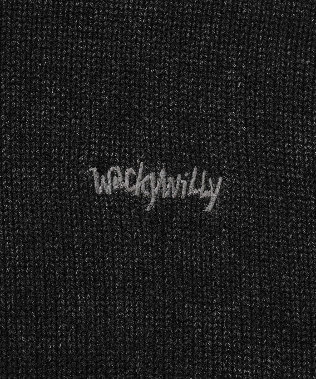 와키윌리(WACKY WILLY) 가먼트 워싱 풀오버 니트 차콜
