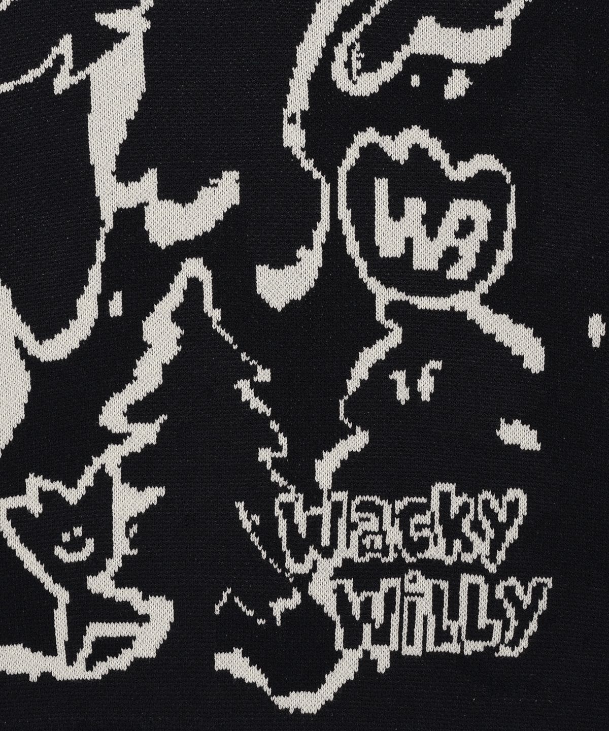 와키윌리(WACKY WILLY) 카무플라주 패턴 풀오버 니트 네이비
