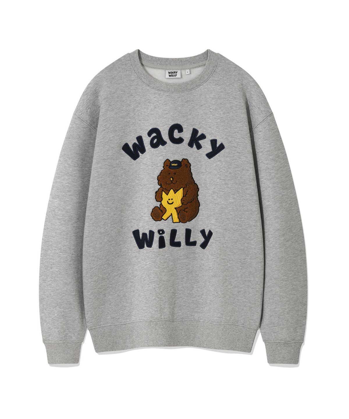 와키윌리(WACKY WILLY) 키키와 친구들 그래픽 맨투맨 그레이