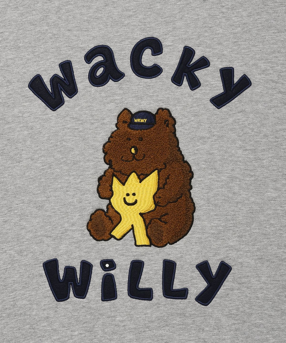와키윌리(WACKY WILLY) 키키와 친구들 그래픽 맨투맨 그레이
