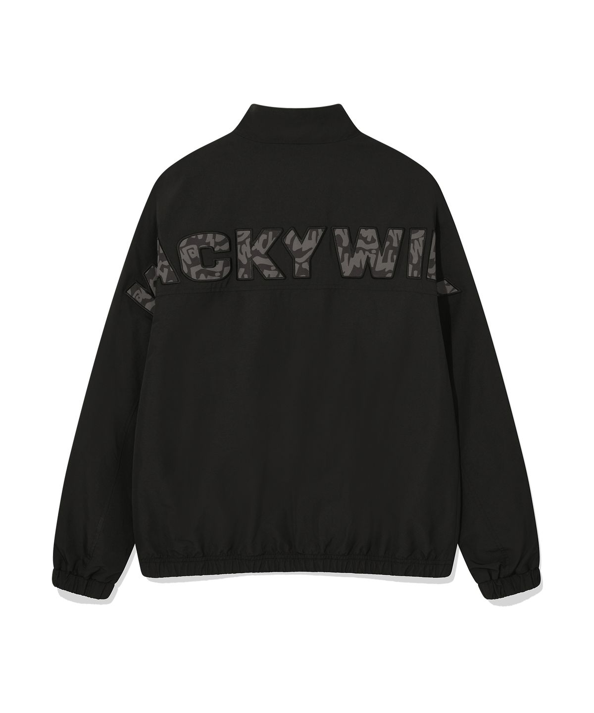 와키윌리(WACKY WILLY) 백 레터링 하이넥 풀집업 블랙