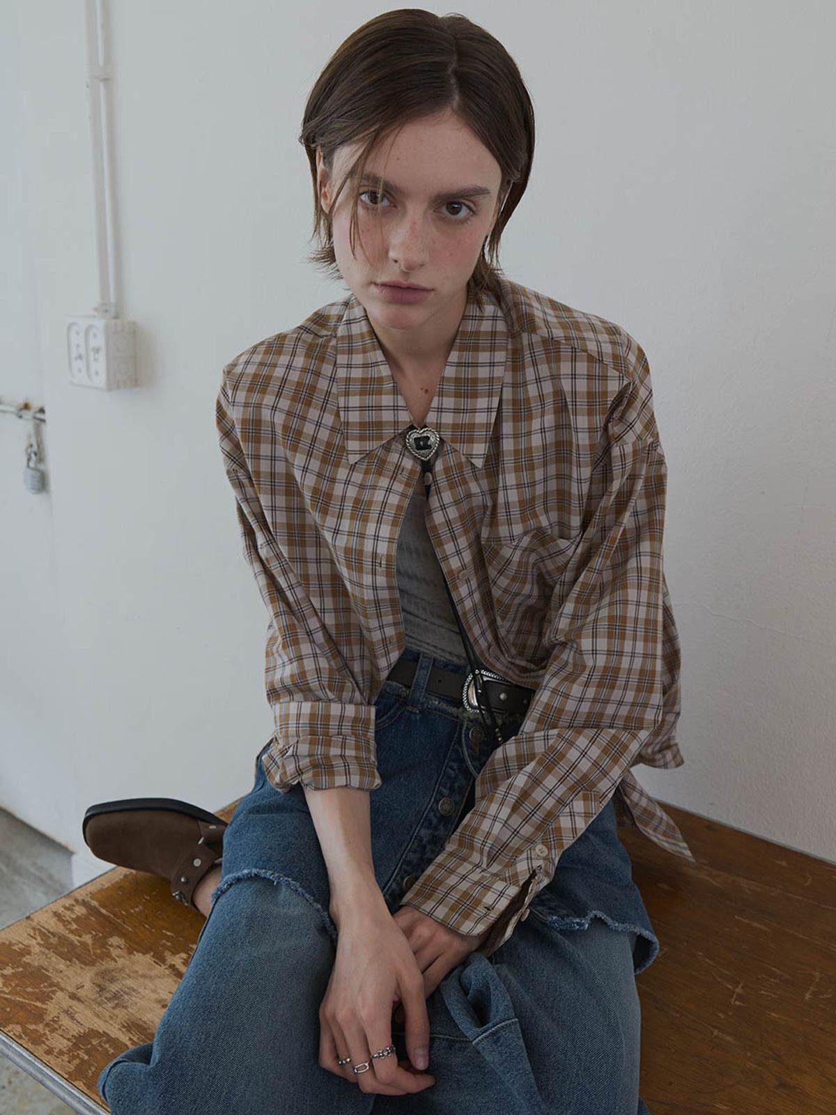 레이브(RAIVE) Loose-fit Check Shirts VW5AB212_2color