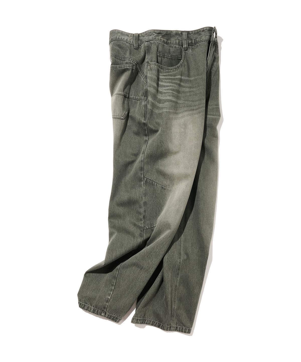 논타입(NONTYPE) DOUBLE EXO DART DENIM PANTS (WASHED KHAKI)