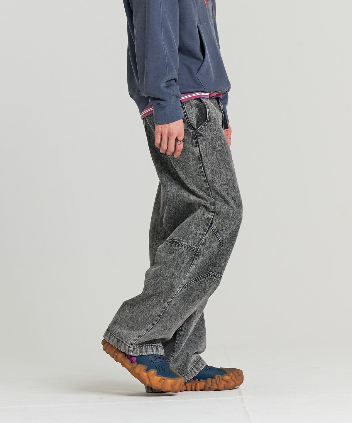 논타입(NONTYPE) LOW CARPENTER DENIM PANTS (VINTAGE GREY)