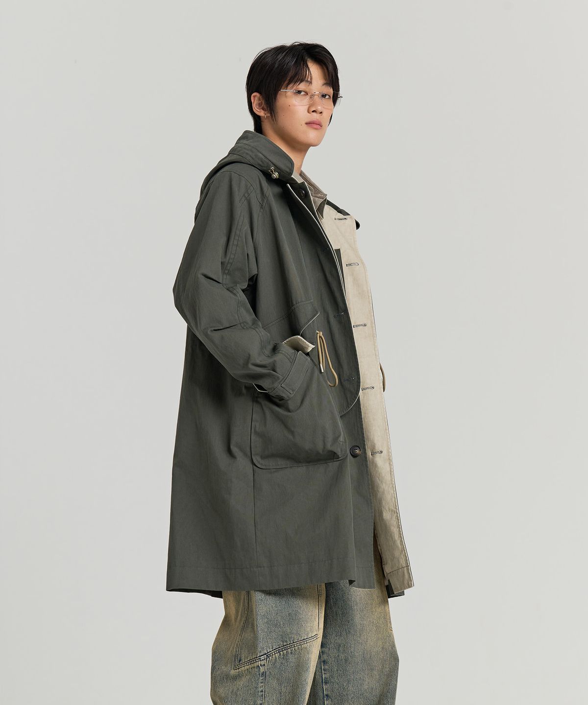 논타입(NONTYPE) HOODED MIL PARKA (VINTAGE GREEN)