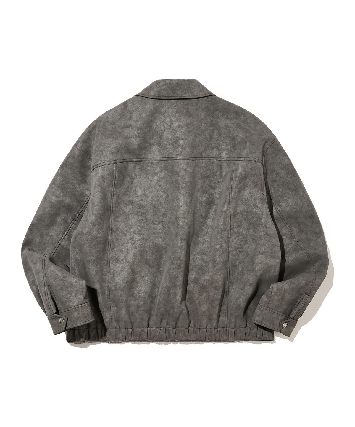 논타입(NONTYPE) SYNTHETIC LEATHER SECTOR JACKET (GREY)