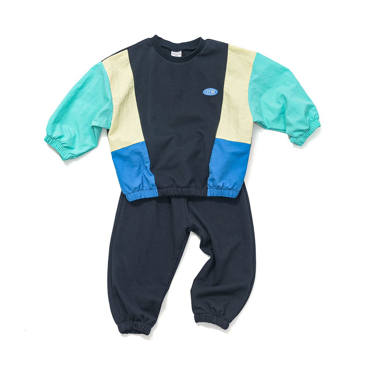 붐붐키즈(BOOMBOOMKIDS) SS25F05 컬러블럭츄리닝 (키즈 주니어)
