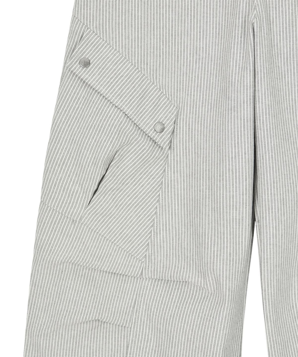 단델(DANDEL) DD reverse stripe pin-tuck cargo pants (GREY)