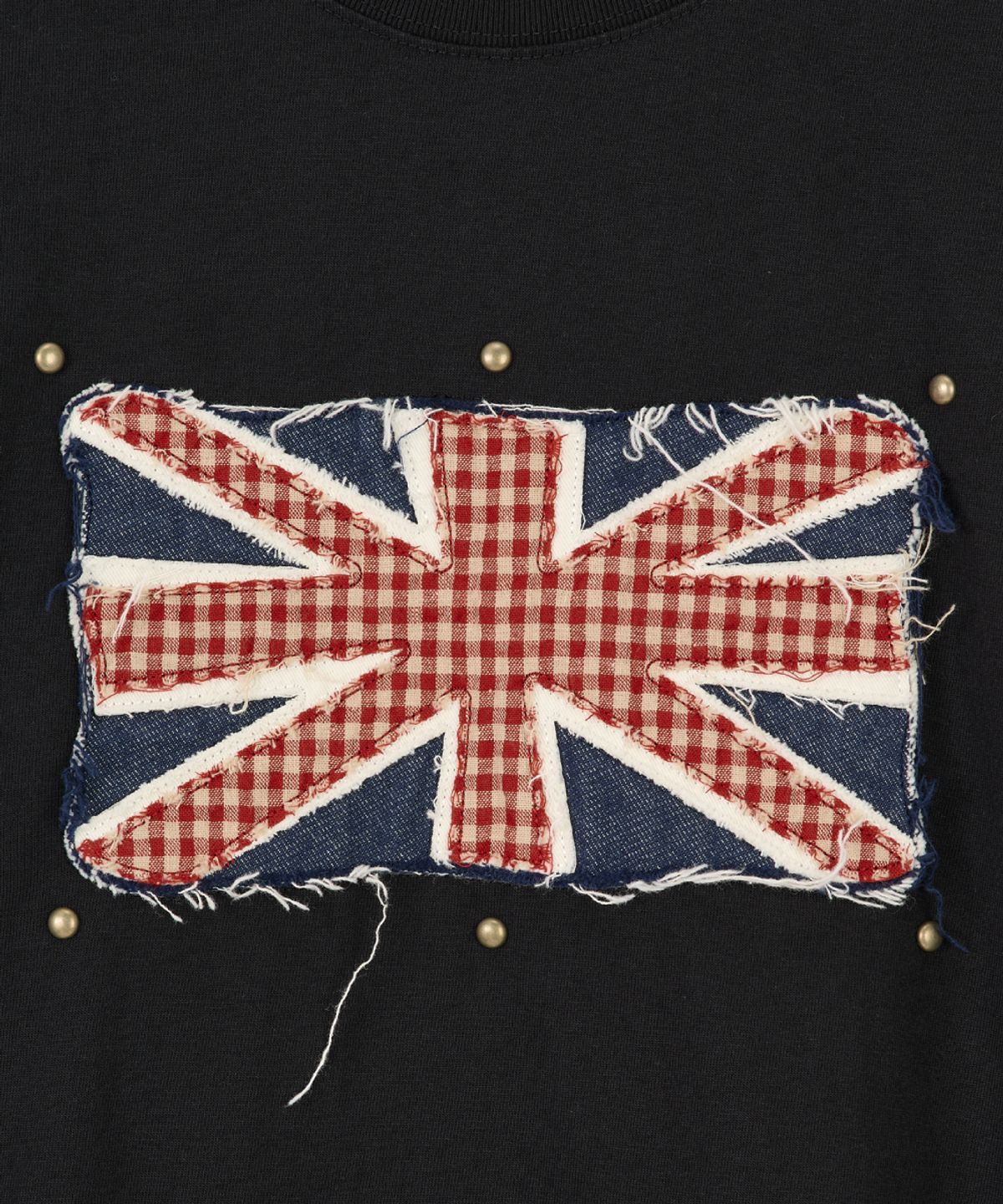 단델(DANDEL) DD union jack applique long sleeve (BLACK)