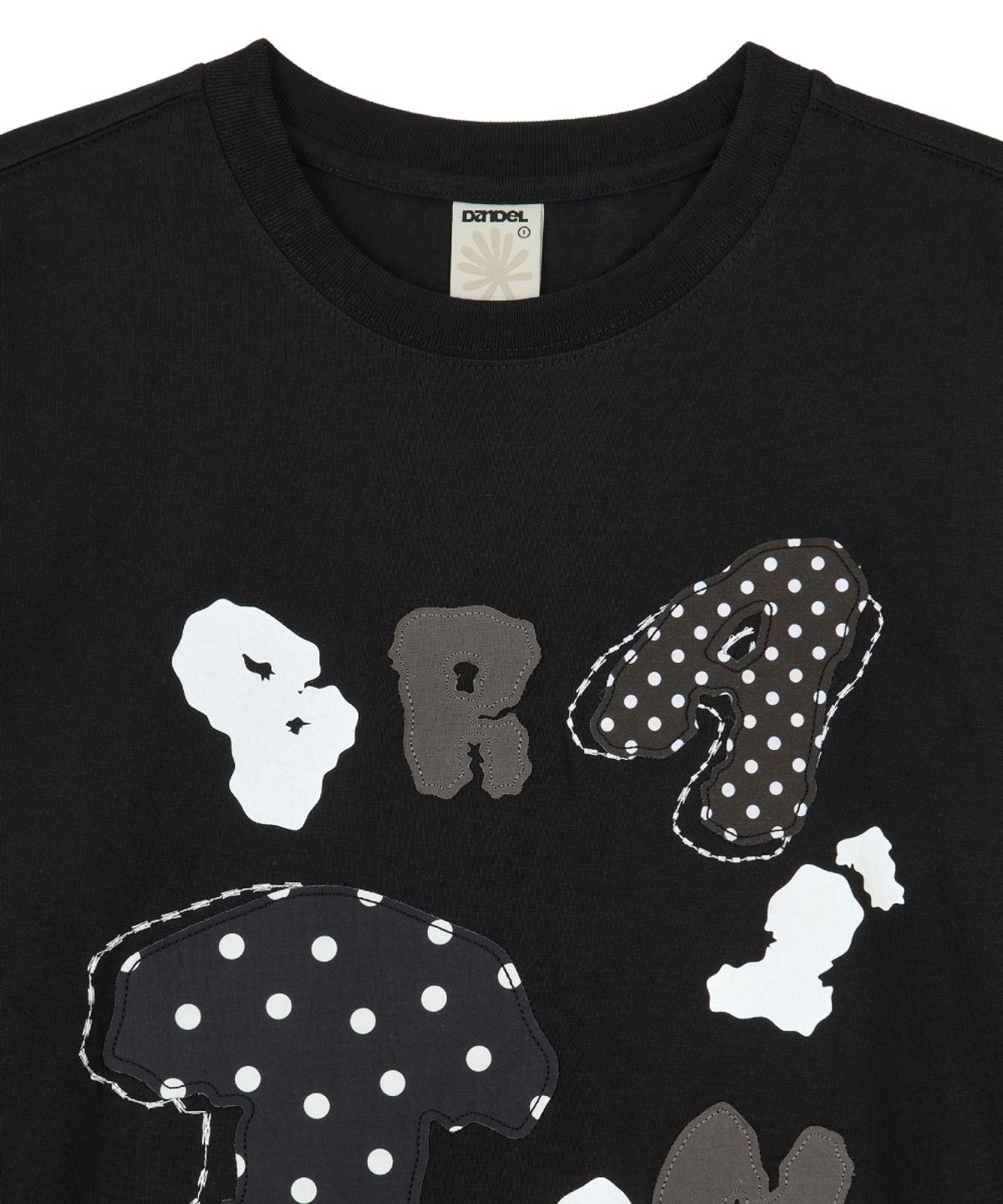 단델(DANDEL) DD rot applique long sleeve (BLACK)