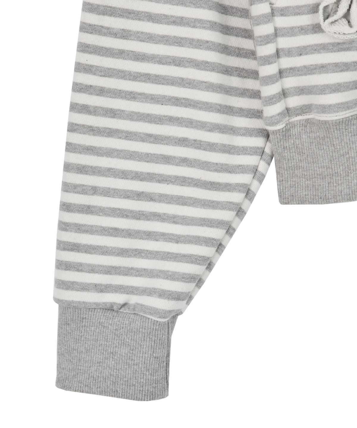 단델(DANDEL) DD star ruffle stripe hoodie zip-up (IVORY)